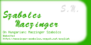 szabolcs maczinger business card